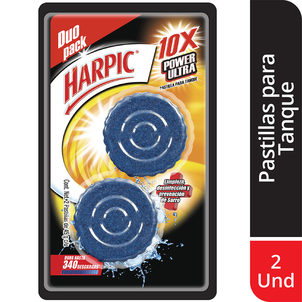 Limpiador Harpic En Pastillas Baño 2 Unidades 90Gr