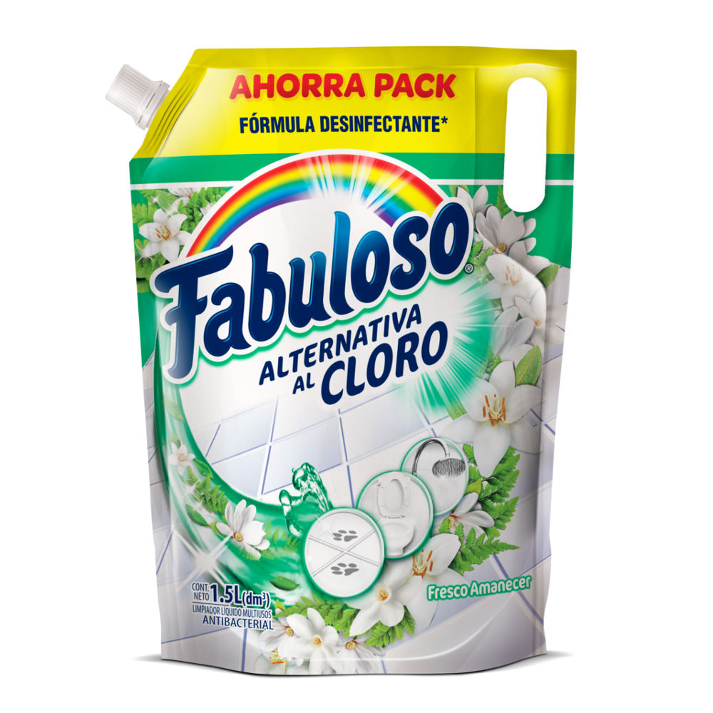 Limpiador Líquido Fabuloso Alternativa Cloro Fresco Amanecer 1500Ml