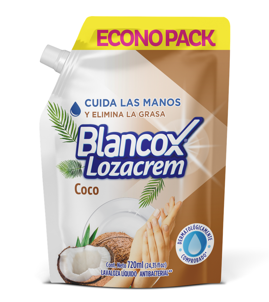 Lavaplatos Loza Crem Blancox Coco Líquido Doypak 720Ml