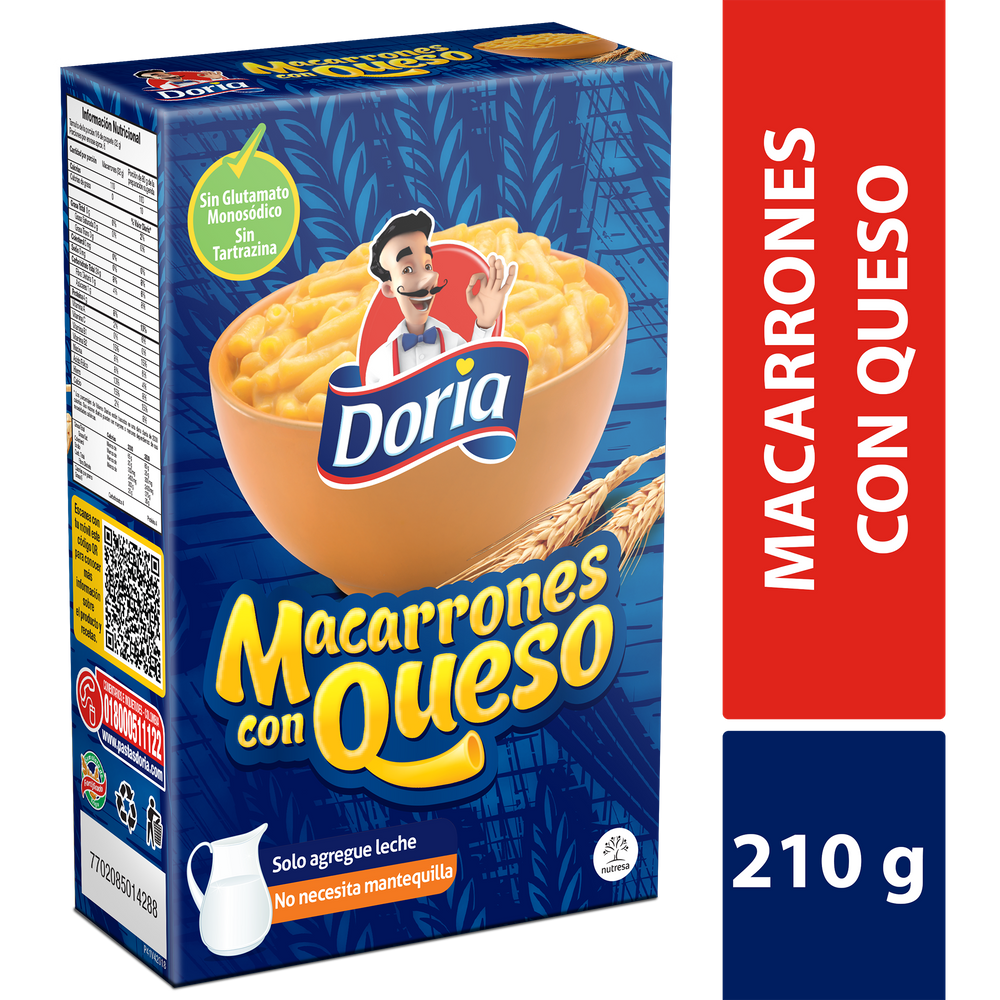 Macarron Doria Salsa De Queso 210Gr