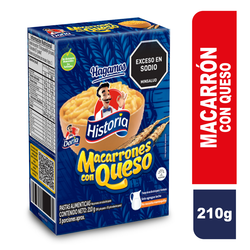 Macarron Doria Salsa De Queso 210Gr
