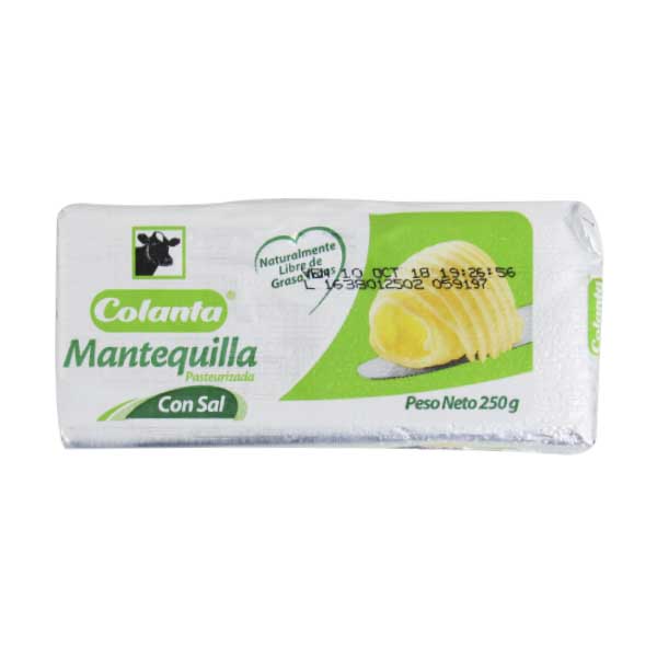 Mantequilla Sin Sal COLANTA 250 gr