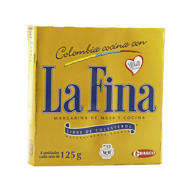Margarina Barra La Fina Caja 4 Unidades 500Gr