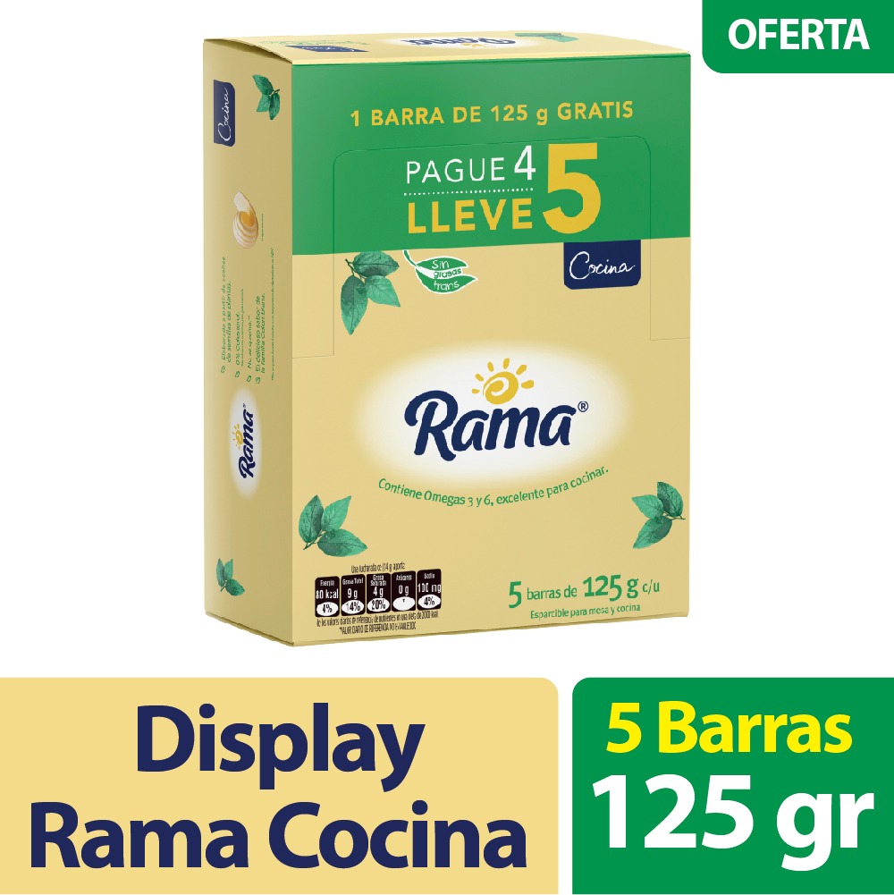 Margarina Rama Cocina Barra 125Gr Pague 4 LLeve 5