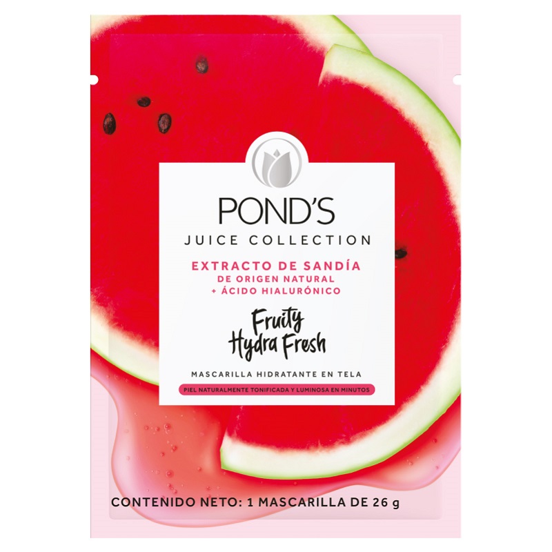 Mascarilla Hidratante En Tela Ponds Fruity Hydra Fresh Con Extracto De Sandia 1 Unidad 26Gr