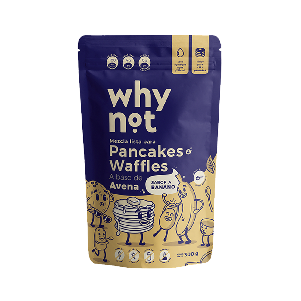 Mezcla Para Pancakes Y Waffles Banano Why Not 300Gr