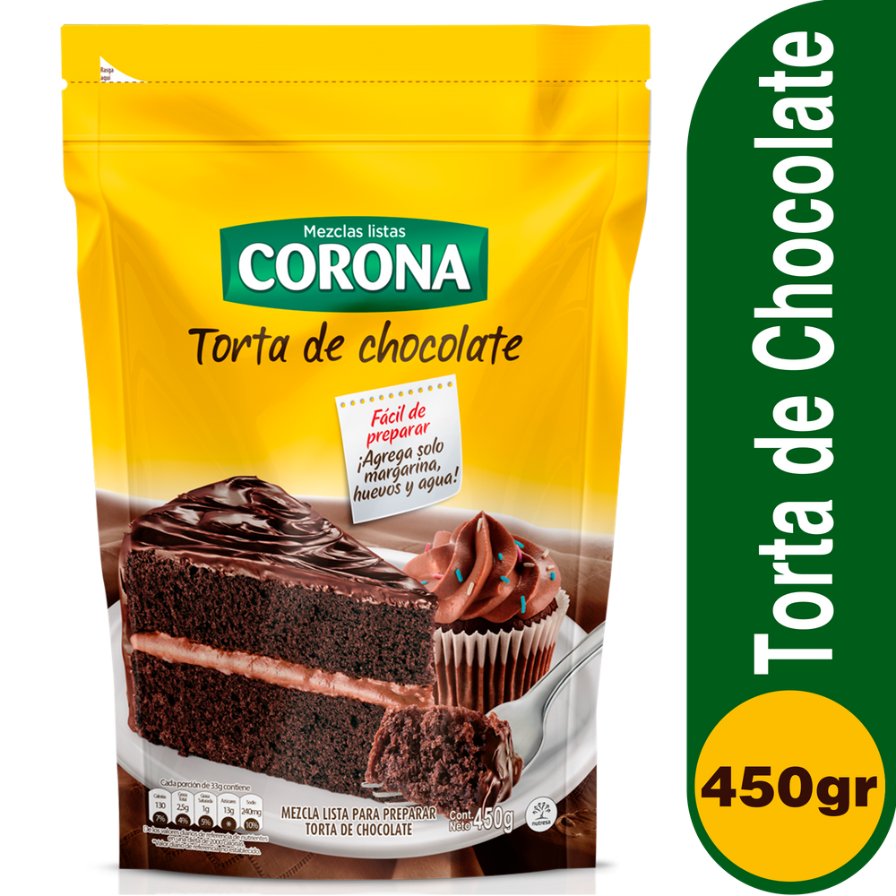 Mezcla Torta Chocolate Corona Bolsa 450Gr