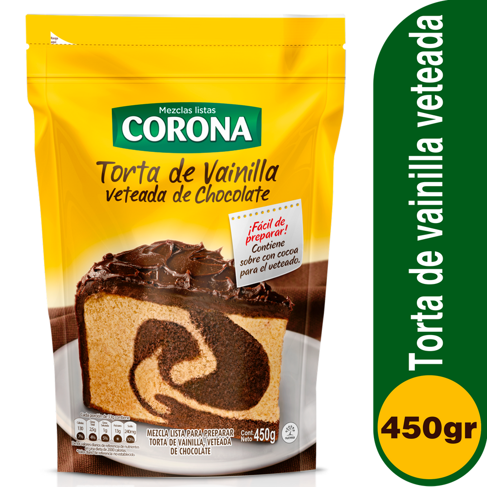 Mezcla Torta Vainilla Corona Bolsa 450Gr