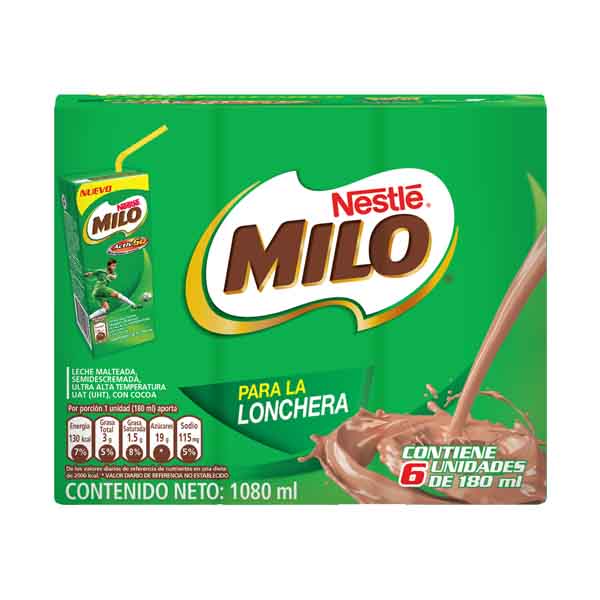 Milo Liquido Activ-Go Tetrapak 6 Unidades 1080Ml
