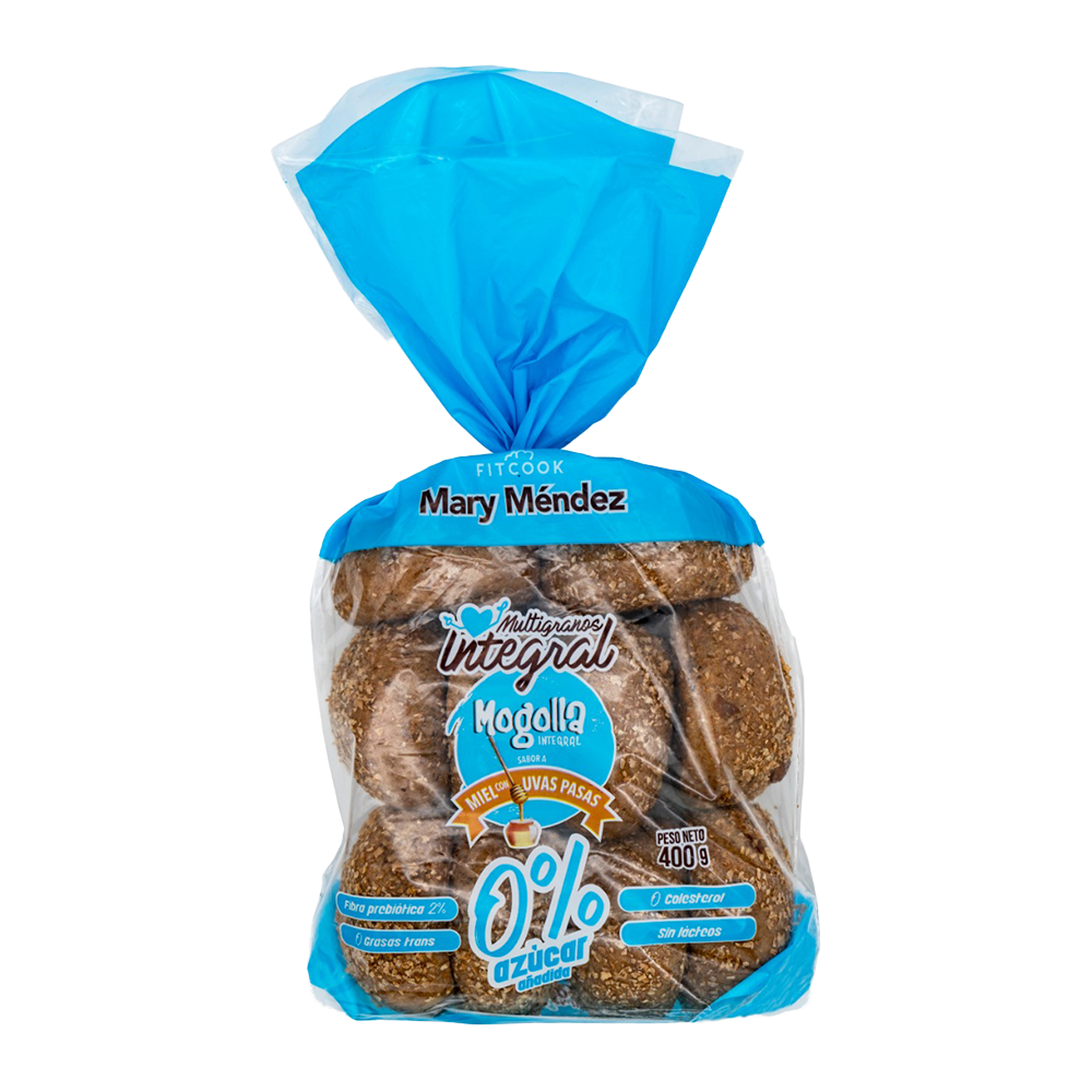 Mogolla Integral Fitcook Miel Y Uvas Pasas 0% Azúcar 400Gr