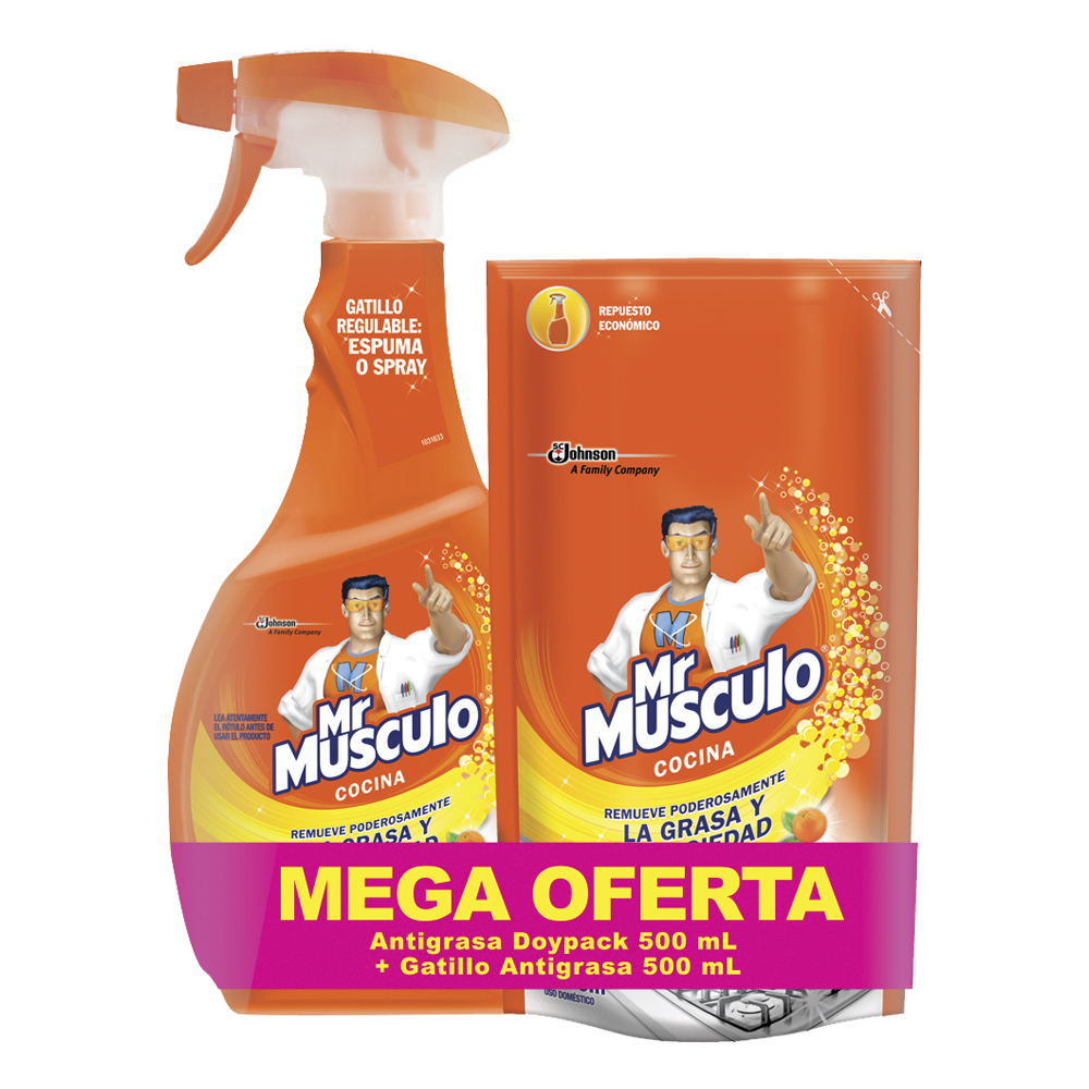 Mr Musculo Naranja Pistola 500Ml + Mr Musculo Repuesto 500Ml Mega Oferta