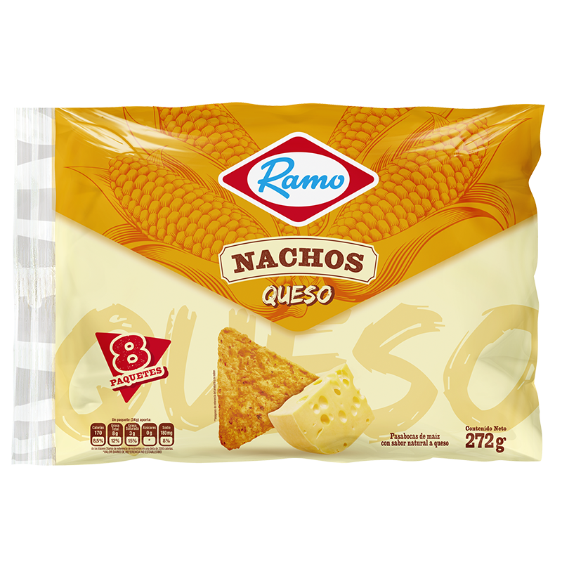 Nachos Ramo Queso 272Gr 8 Unidades