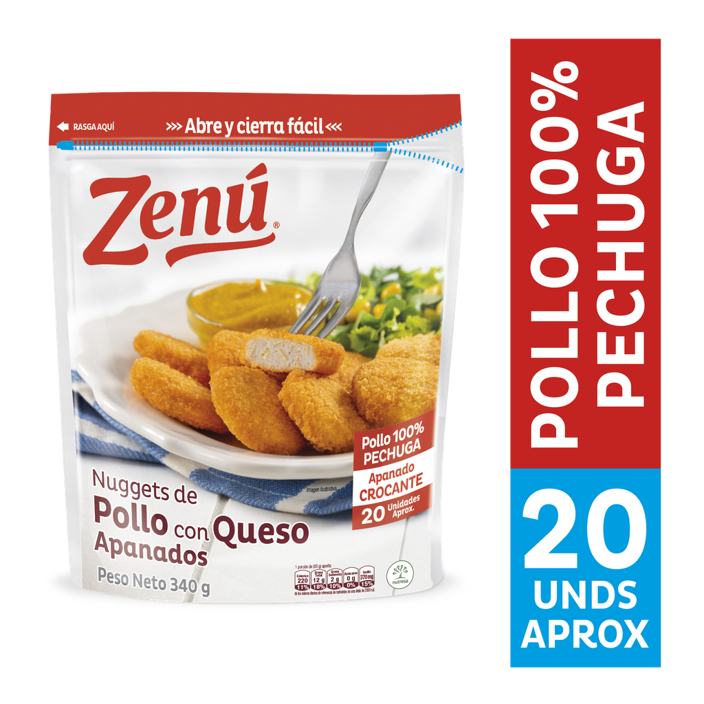 Nuggets De Pollo Queso Zenú 340Gr