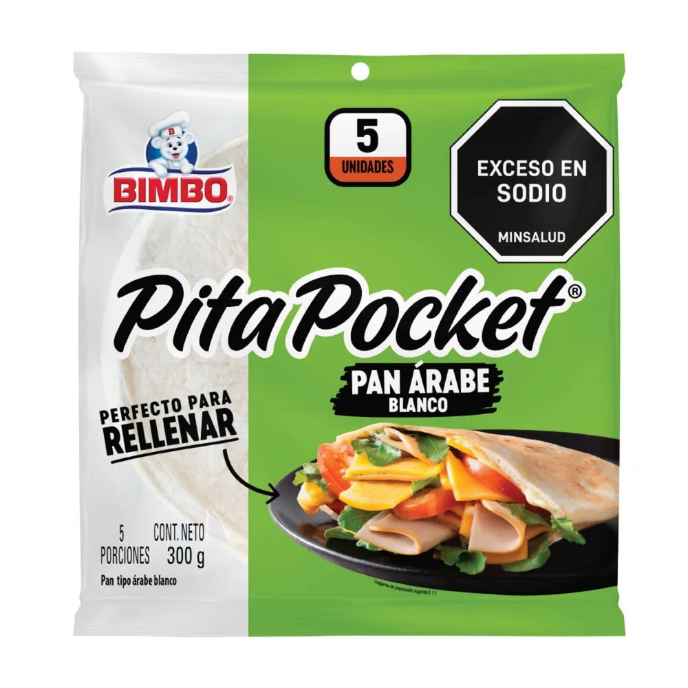 Pan Arabe Blanco Pocket Bimbo 5 Unidades 300Gr