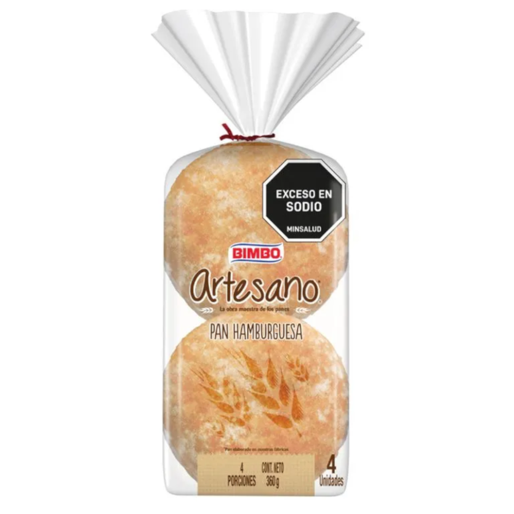 Pan Hamburguesa Bimbo Artesano 4 Unidades 360Gr