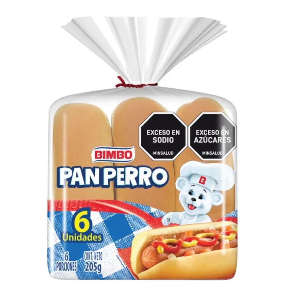 Pan Perro Bimbo 6 Unidades 205Gr