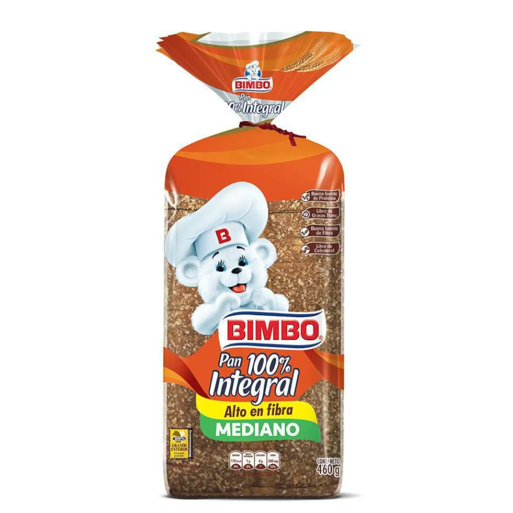 Pan Tajado Bimbo Integral 460Gr