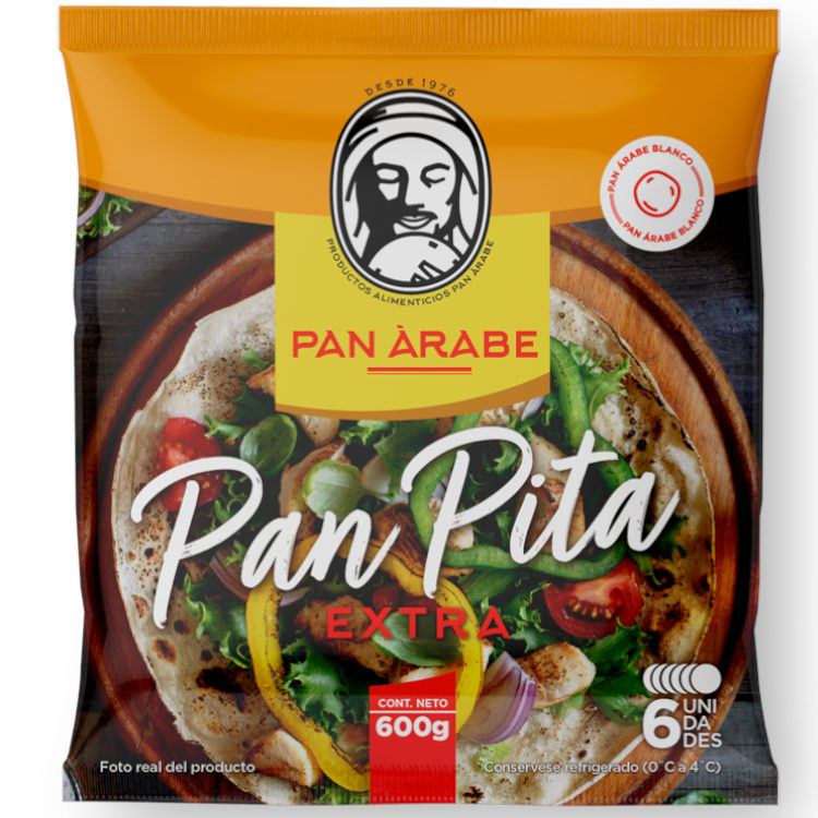 Pan Árabe Pita Extra 6 Unidades 600Gr