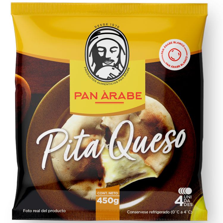 Pan Árabe Pita Queso 4 Unidades 450Gr