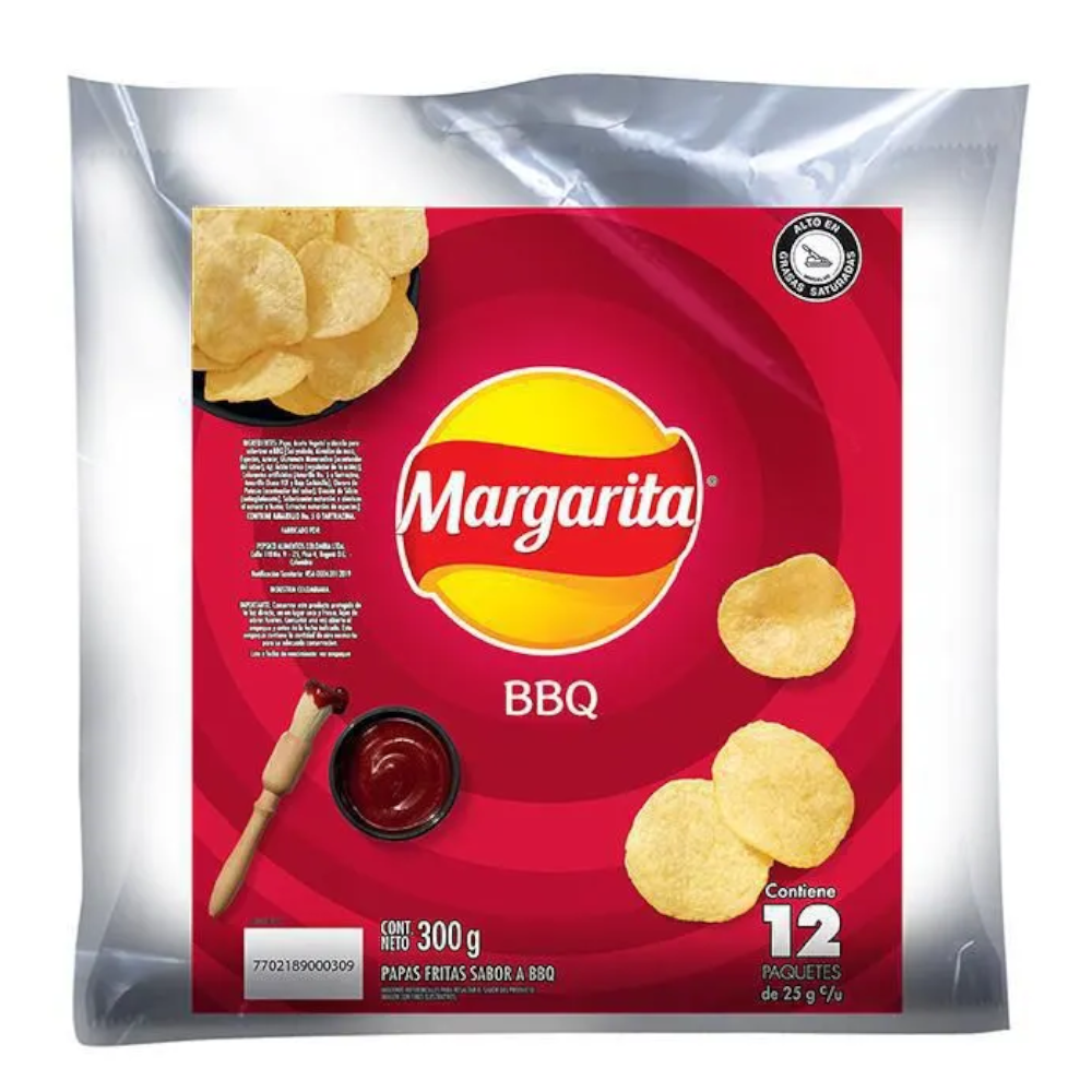 Papas Bbq Margarita 12 Unidades 300Gr