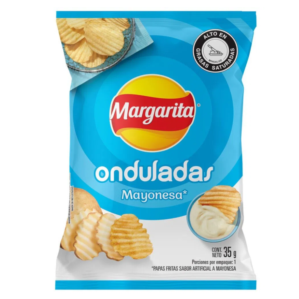 Papas Onduladas Mayonesa Margarita Individual 105Gr