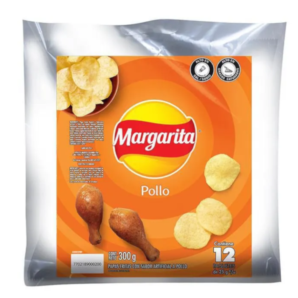 Papas Pollo Margarita 12 Unidades 300Gr