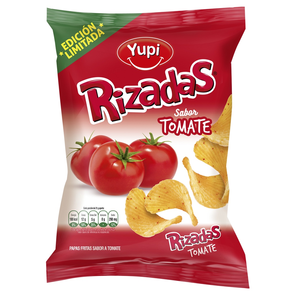 Papas Yupi Rizadas Tomate 115Gr
