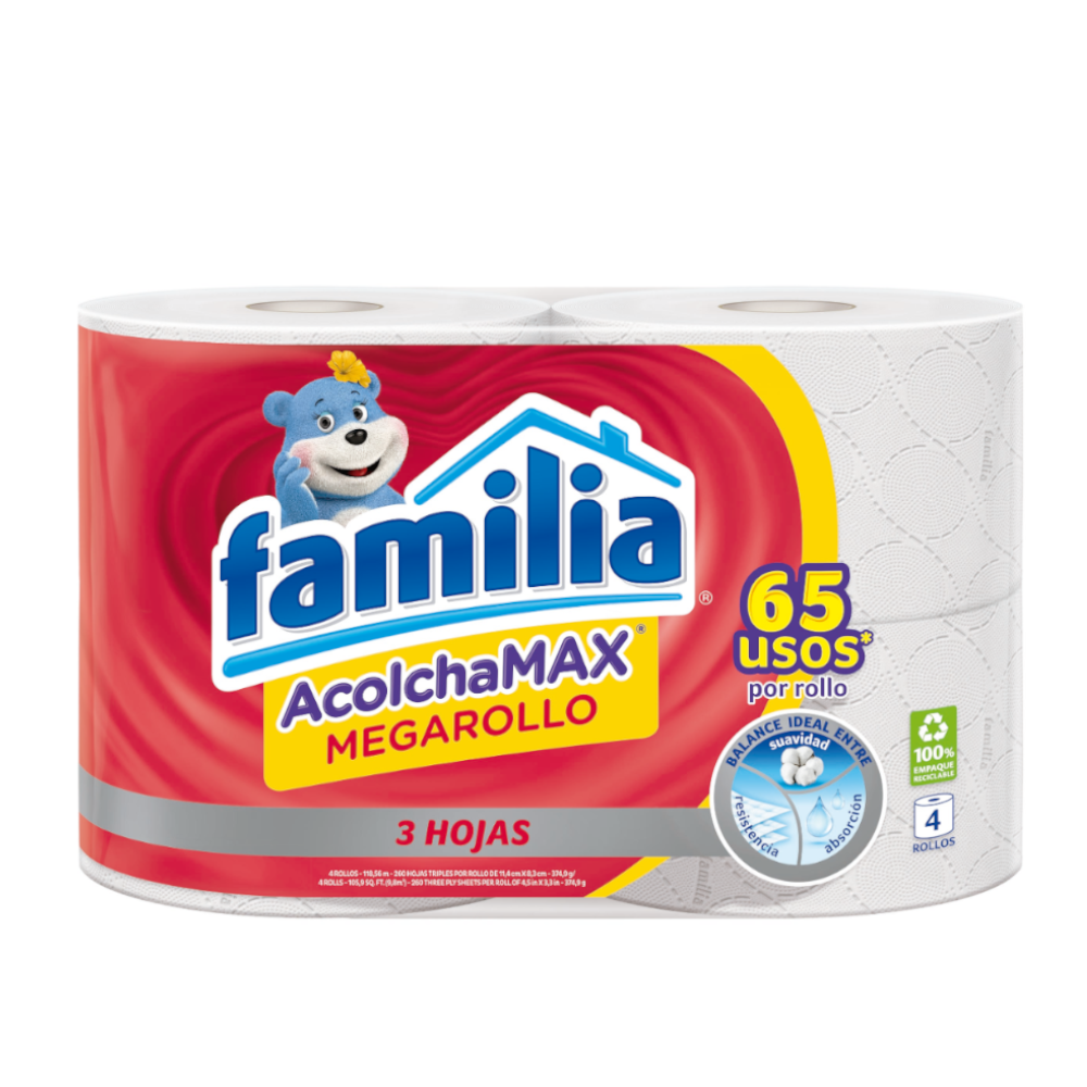 Papel Higiénico Familia Acolchamax Mega 4 Rollos