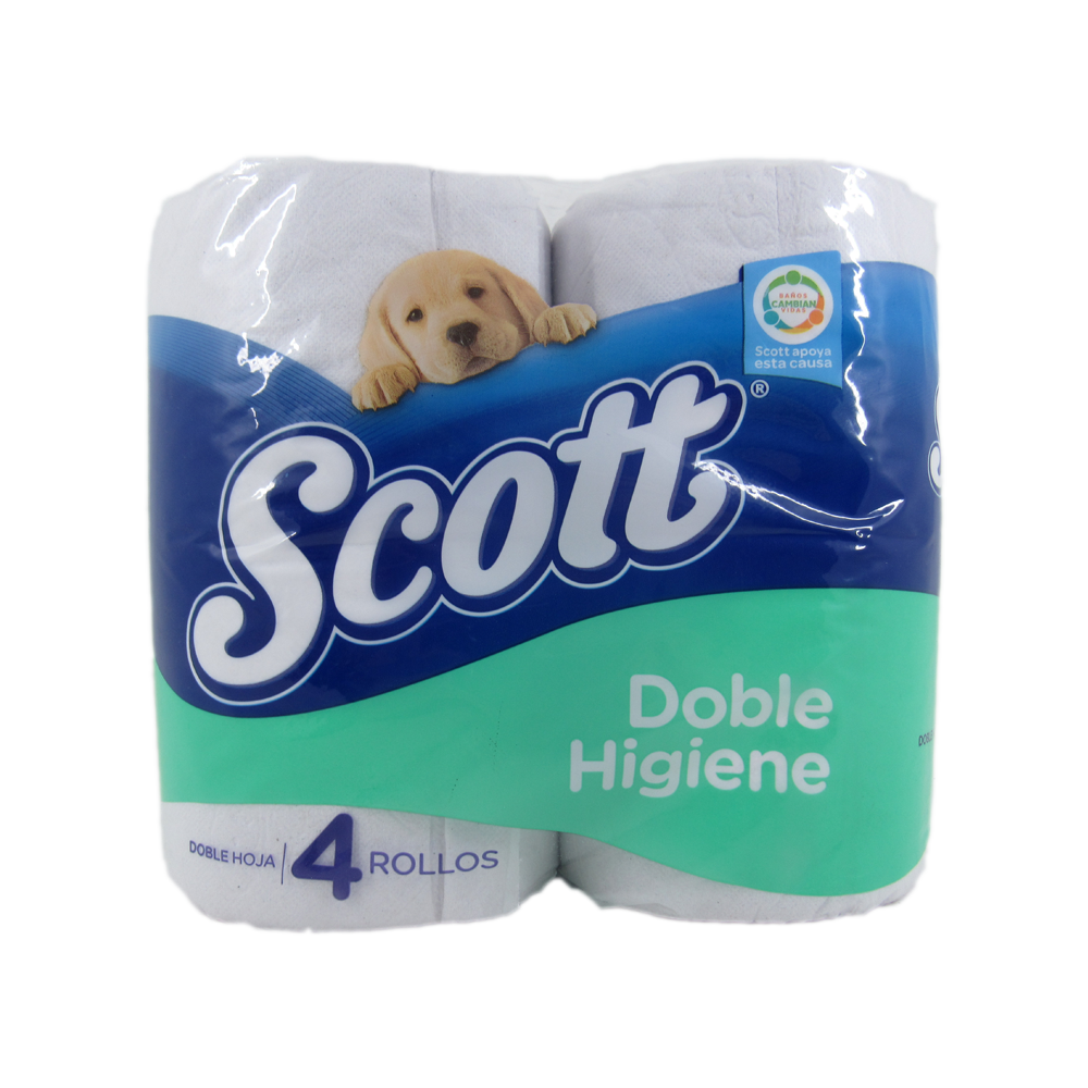 Papel Higiénico Scott Doble Higiene 4 Unidades