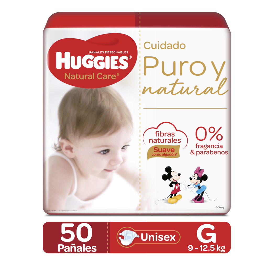 Pañal Huggies Natural Care G/3 50 Unidades
