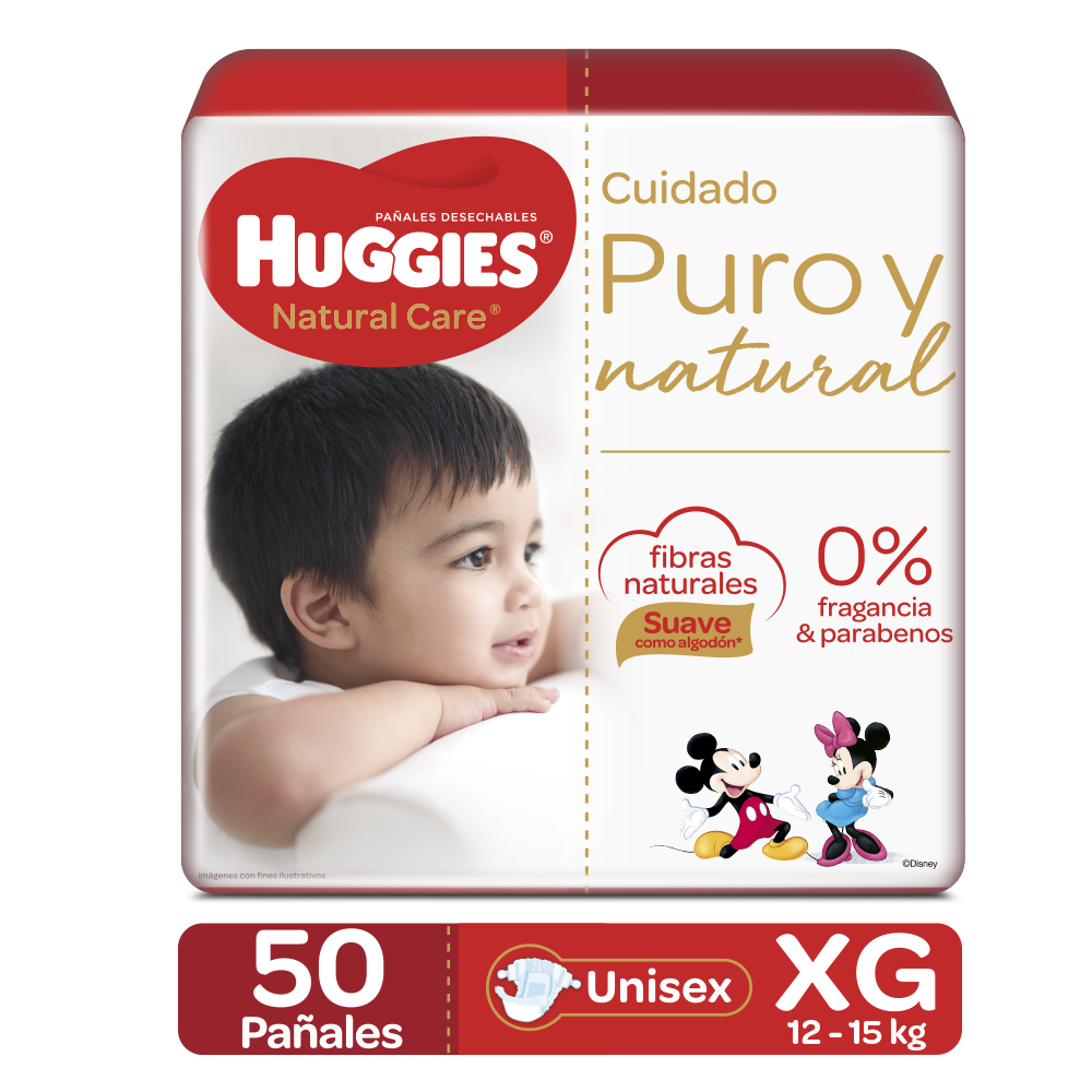 Pañal Huggies Natural Care XG/4 50 Unidades