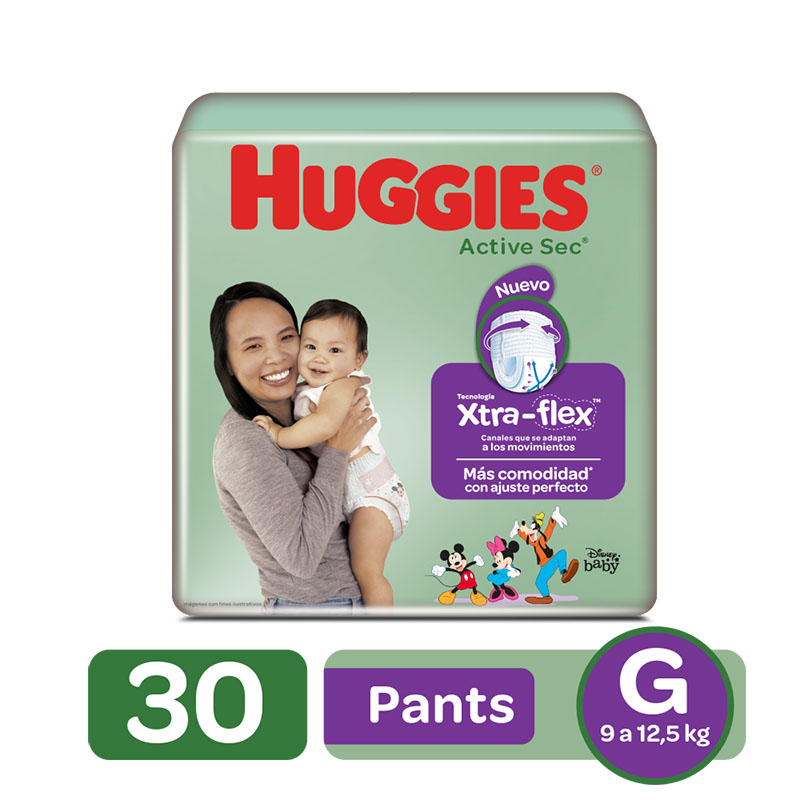 Pañal Huggies Pants Active Sec G 30 Unidades