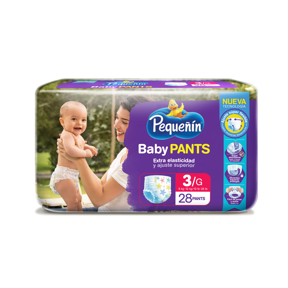 Pañal Pequeñín Baby Pants Etapa 3 28 Unidades