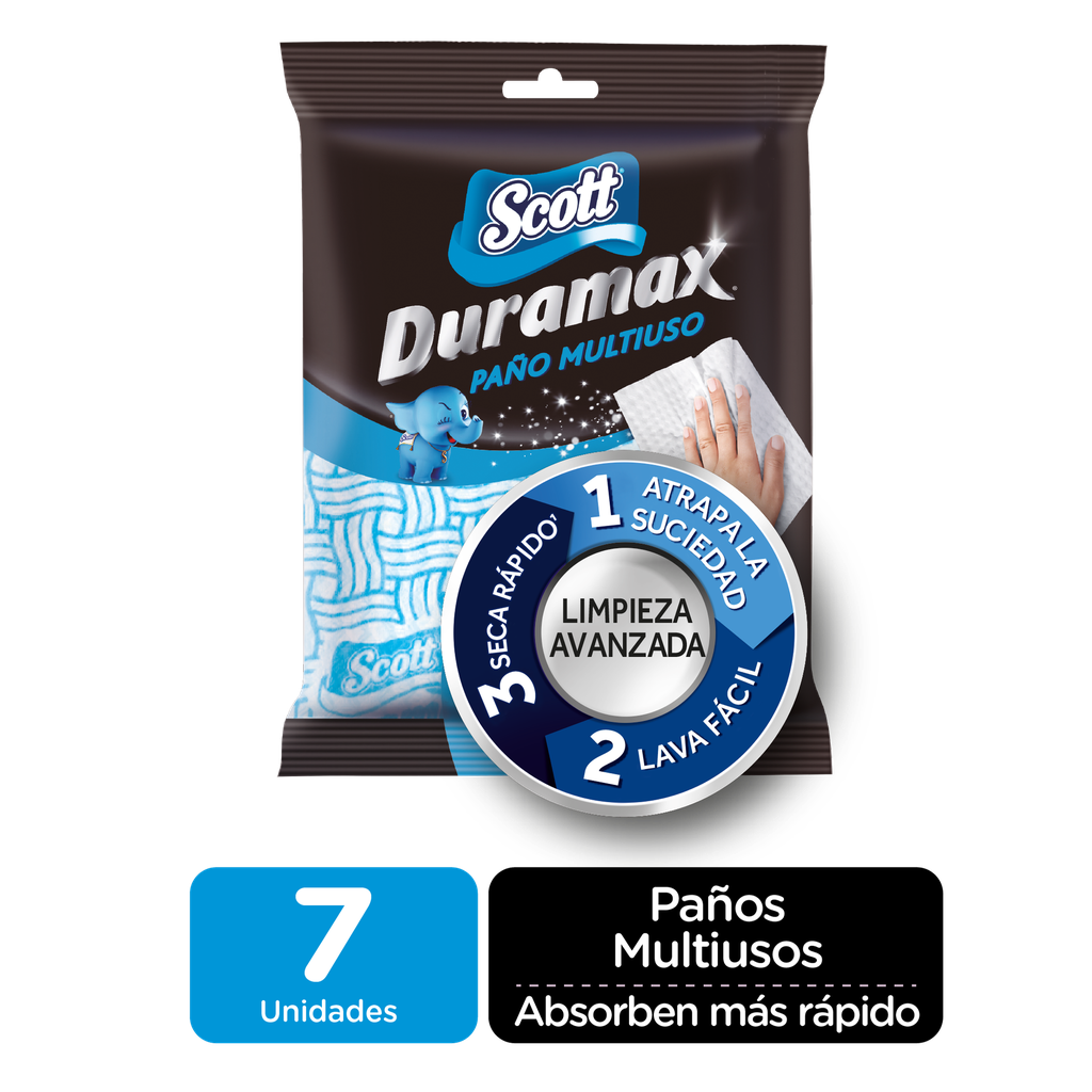 Paño Semi Desechable Scott Duramax 3D 7 Unidades