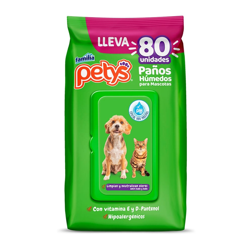 Paños Humedos Petys Mascotas 80 Unidades