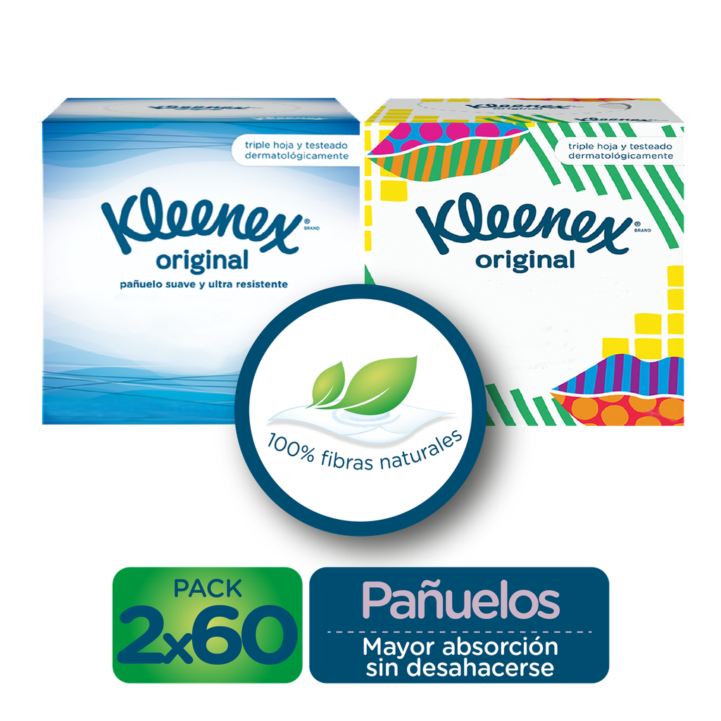 Pañuelo Facial Kleenex Seda 2 Cajas Precio Especial