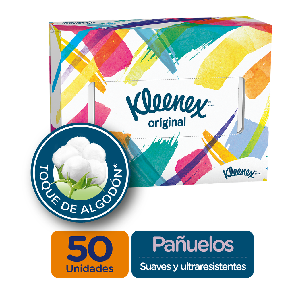 Pañuelo Facial Kleenex Seda Triple Hoja 50 Unidades