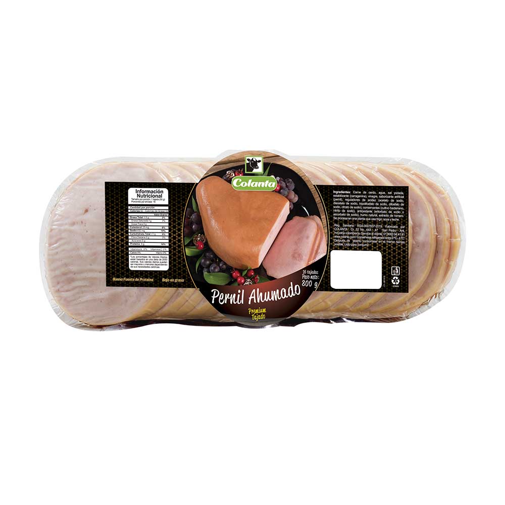 Pernil Cerdo Colanta Ahumado Tajado Navidad 800Gr