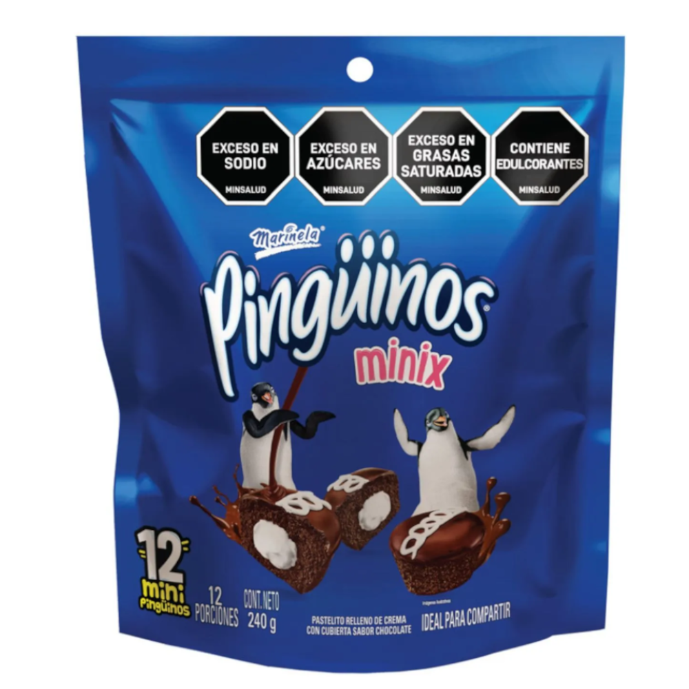 Pinguinos Minix Bimbo 12 Unidades 240Gr