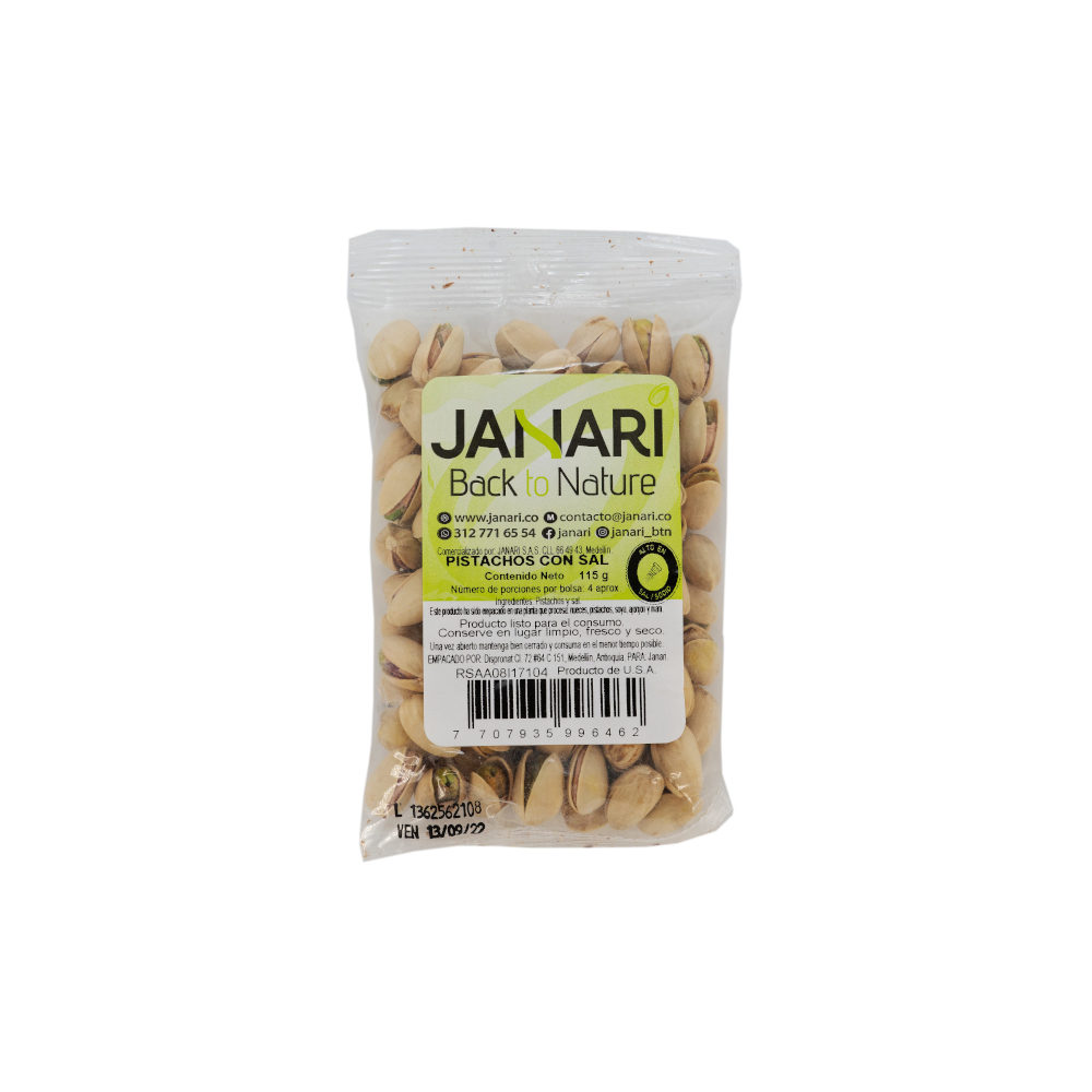 Pistachos Con Sal Janari Bolsa 115Gr