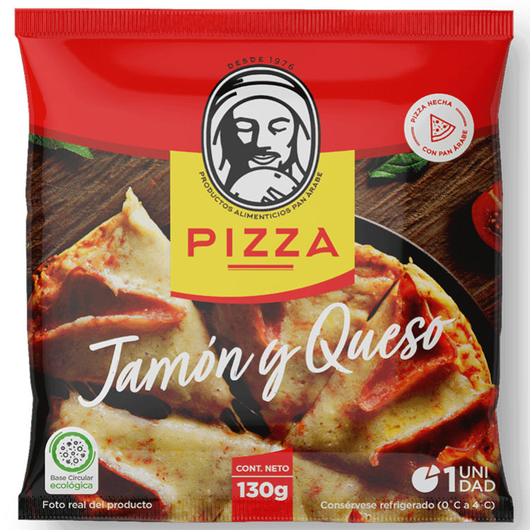 Pizza Pan Árabe Jamón Y Queso 130Gr