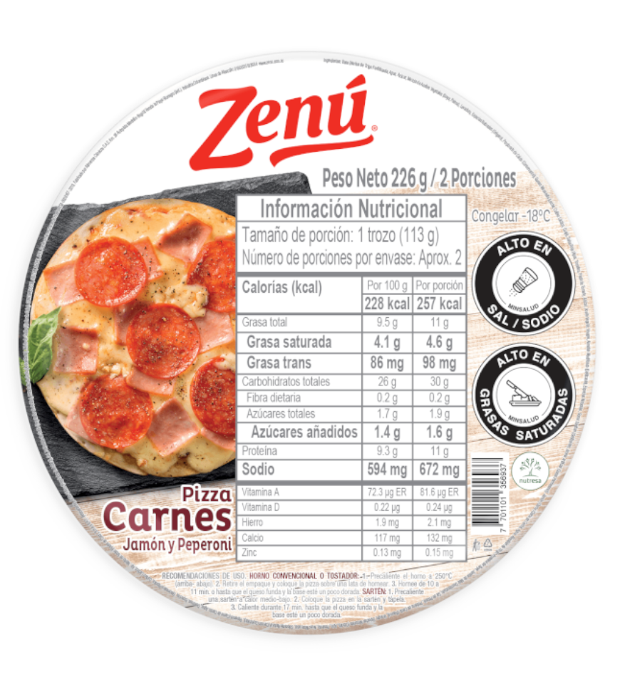 Pizza Zenú Carnes 226Gr