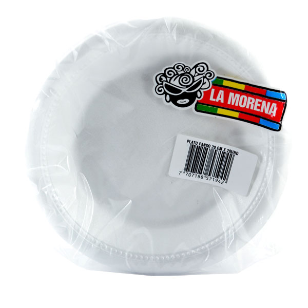 Plato Desechable La Morena Pando 20Cm 20 Unidades