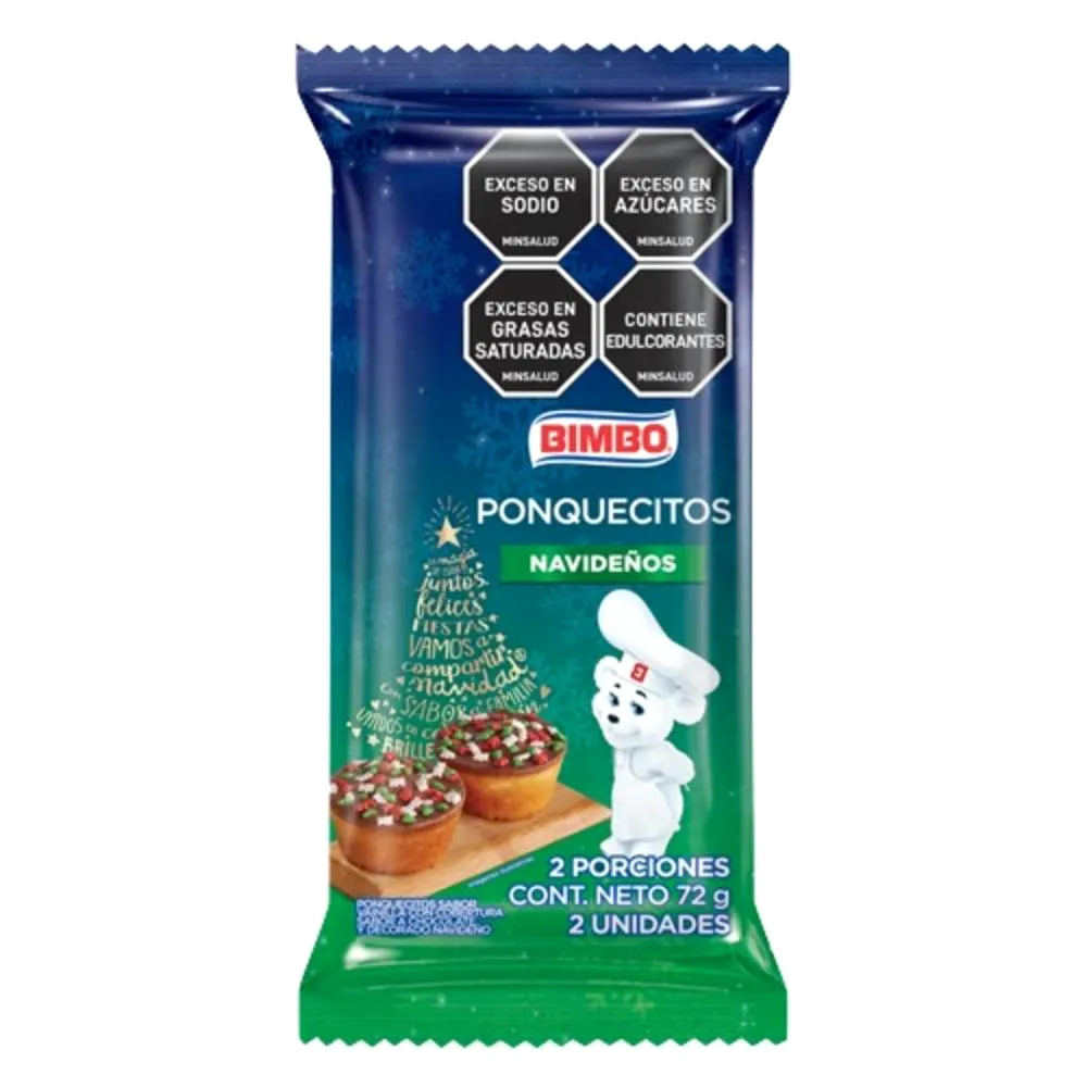 Ponquecitos Navideños Bimbo 72Gr