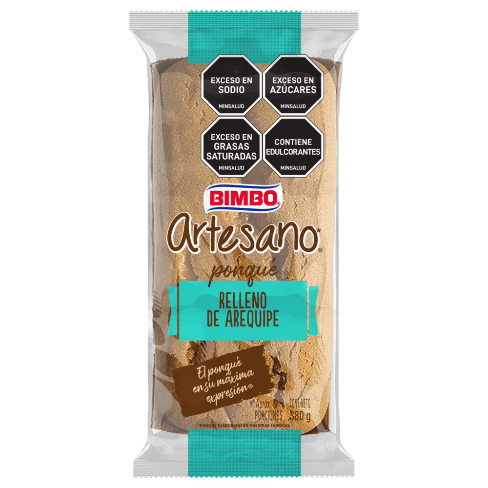 Ponqué Artesano Bimbo Relleno De Arequipe 380Gr