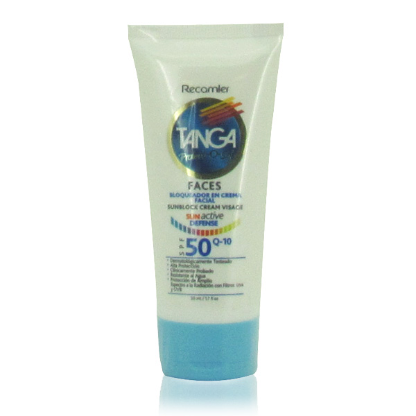 Protector Solar Tanga Faces Spf 50 Q10 Crema 50Ml