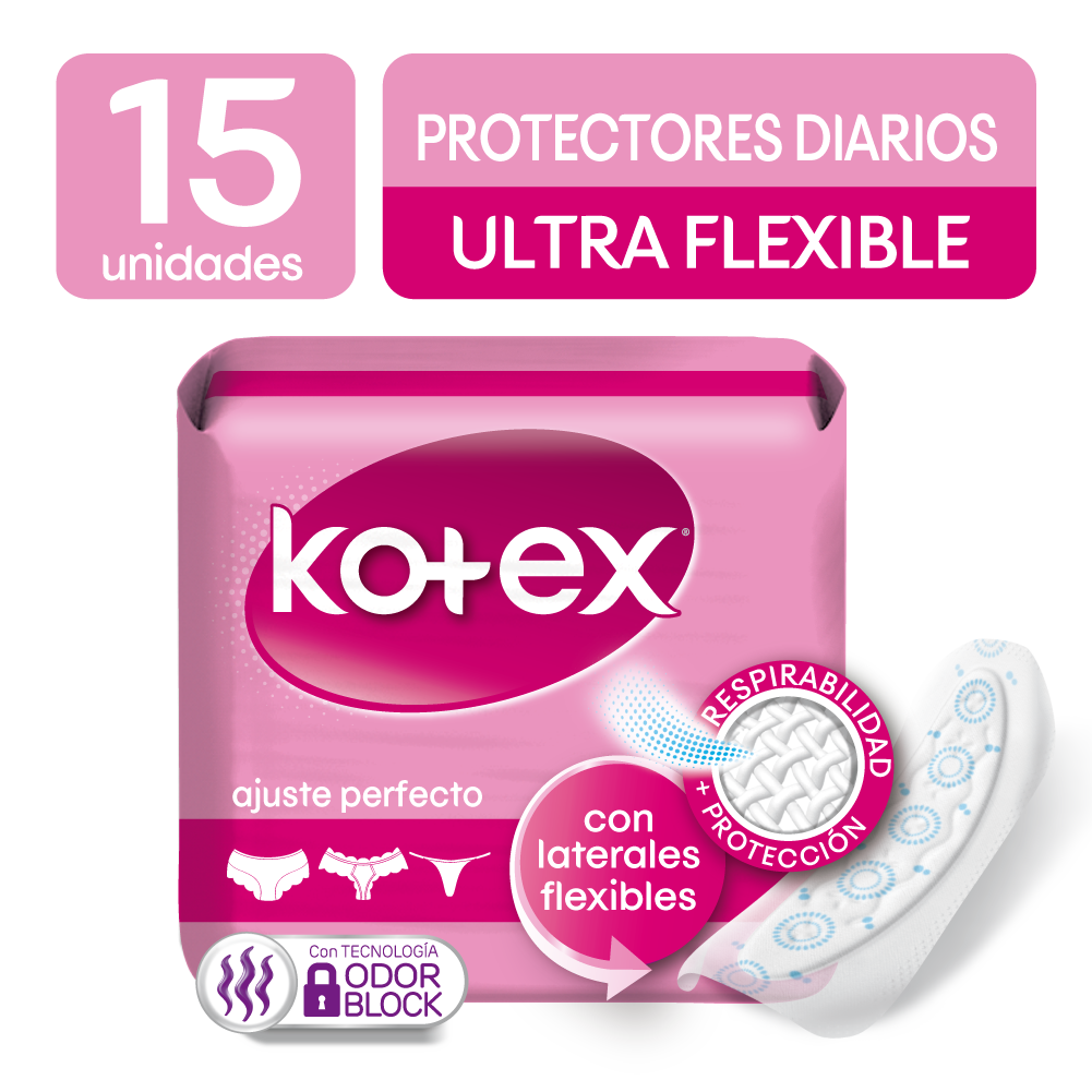 Protectores Kotex Ultra Flexibles 15 Unidades