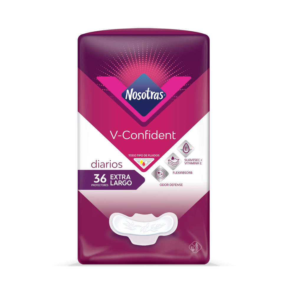 Protectores Nosotras V-Confident Extralargos 36 Unidades