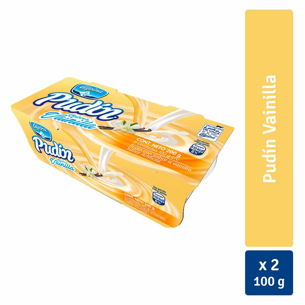 Pudin Vainilla Alpina 2 Unidades 200Gr