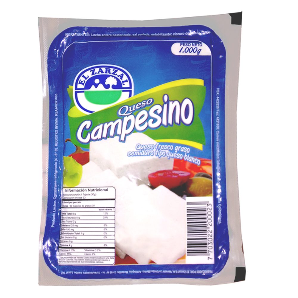 Queso Campesino El Zarzal 1000Gr
